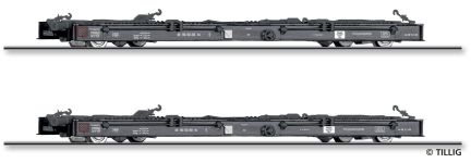 Tillig 15975 - H0m - 2-tlg. Set Rollwagen, DR, Ep. III